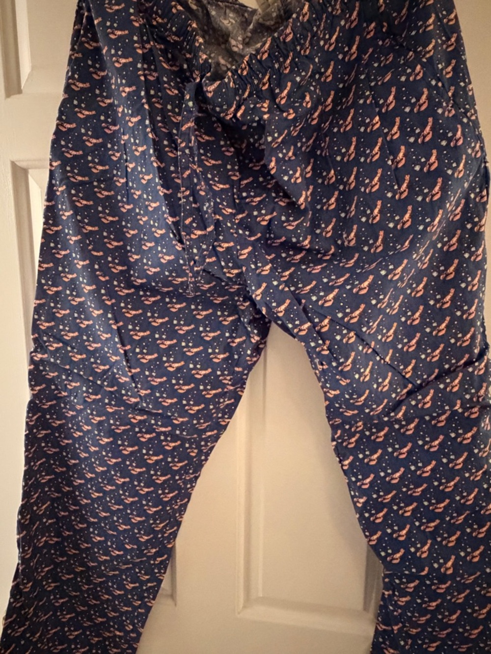 Vineyard Vines Navy Sleep Pants with Pink Lobsters and Oyster Shells